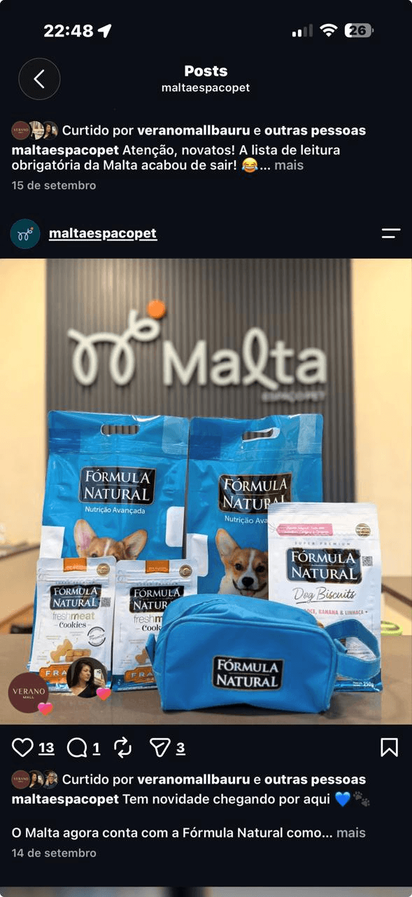 Produtos Fórmula Natural disponíveis na Malta